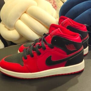 Jordan 1 Red and Black High-Top Sneakers